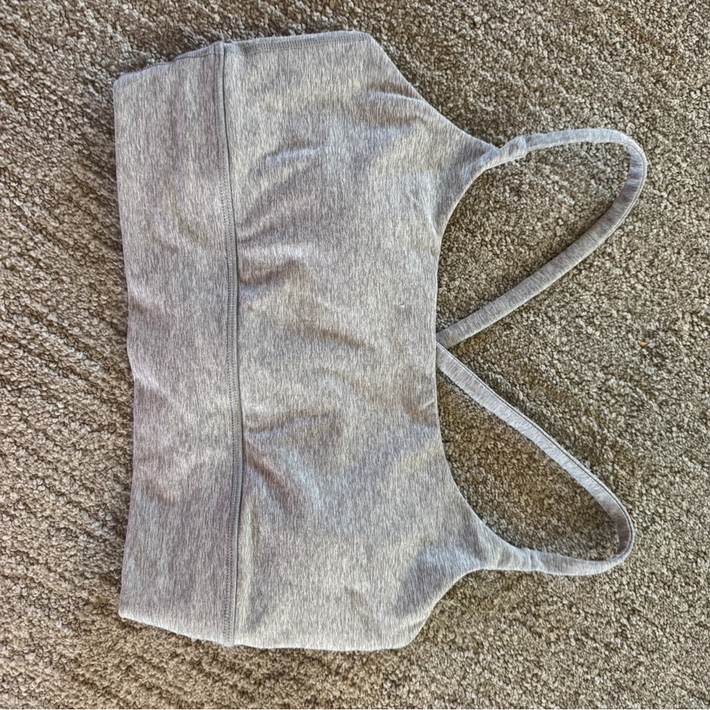 Vuori Gray Sports Bra with Crossback Straps size large